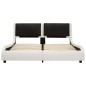 vidaXL Estructura cama con LED cuero sintético blanco negro 120x200 cm