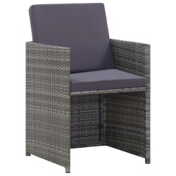 vidaXL Set comedor jardín 5 pzas ratán sintético y madera acacia gris