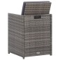 vidaXL Set comedor jardín 5 pzas ratán sintético y madera acacia gris