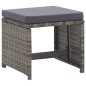 vidaXL Set comedor jardín 5 pzas ratán sintético y madera acacia gris