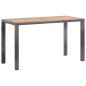 vidaXL Set comedor jardín 5 pzas ratán sintético y madera acacia gris