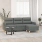 vidaXL Sofá de 3 plazas con taburete de tela gris oscuro 180 cm vidaXL Sofá de 3 plazas con taburete de tela gris oscuro 180 cm