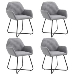 vidaXL Sillas de comedor 4 unidades tela gris claro