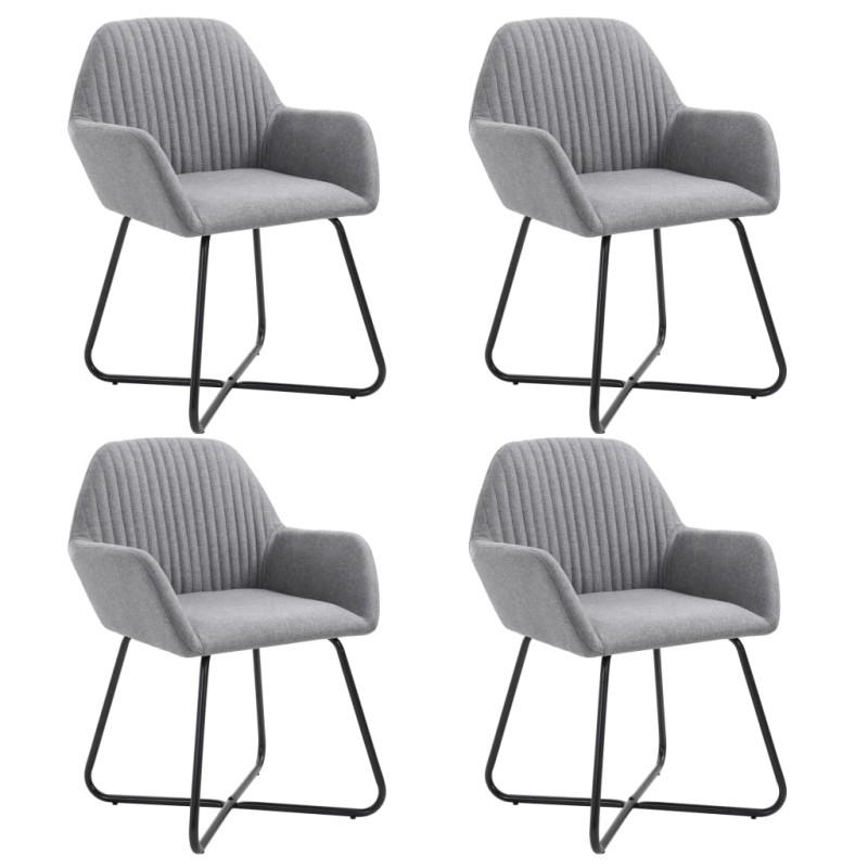 vidaXL Sillas de comedor 4 unidades tela gris claro