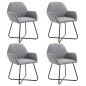 vidaXL Sillas de comedor 4 unidades tela gris claro