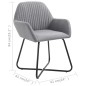 vidaXL Sillas de comedor 4 unidades tela gris claro