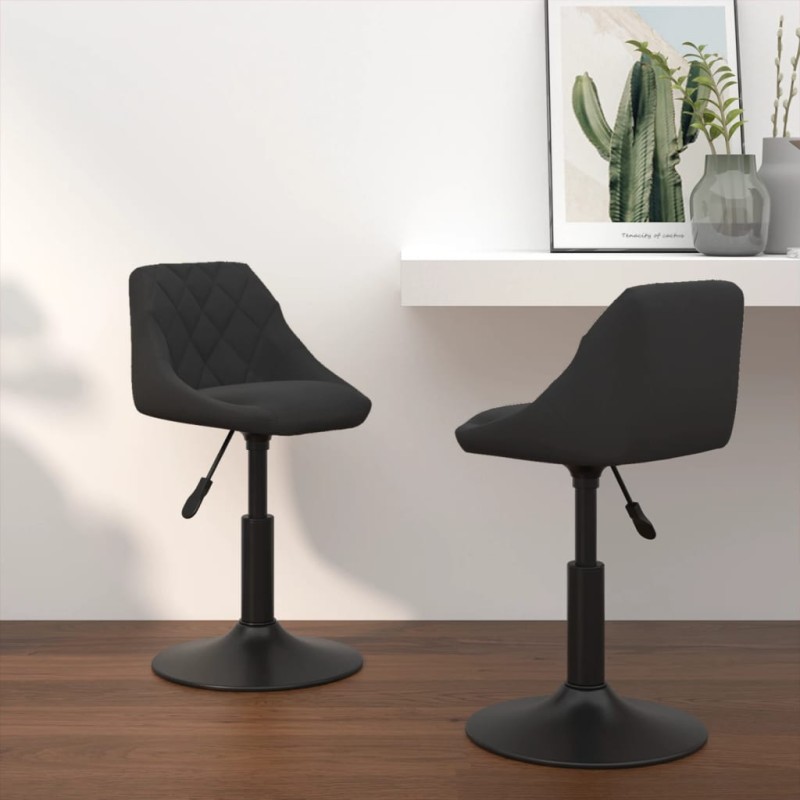 vidaXL Sillas de comedor giratorias 2 uds terciopelo negro vidaXL Sillas de comedor giratorias 2 uds terciopelo negro