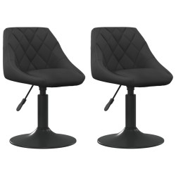 vidaXL Sillas de comedor giratorias 2 uds terciopelo negro