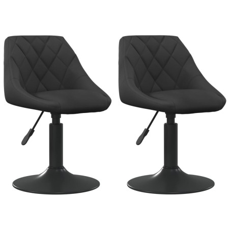 vidaXL Sillas de comedor giratorias 2 uds terciopelo negro