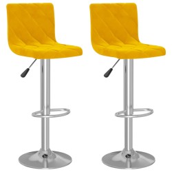 vidaXL Taburetes de cocina 2 unidades terciopelo amarillo mostaza