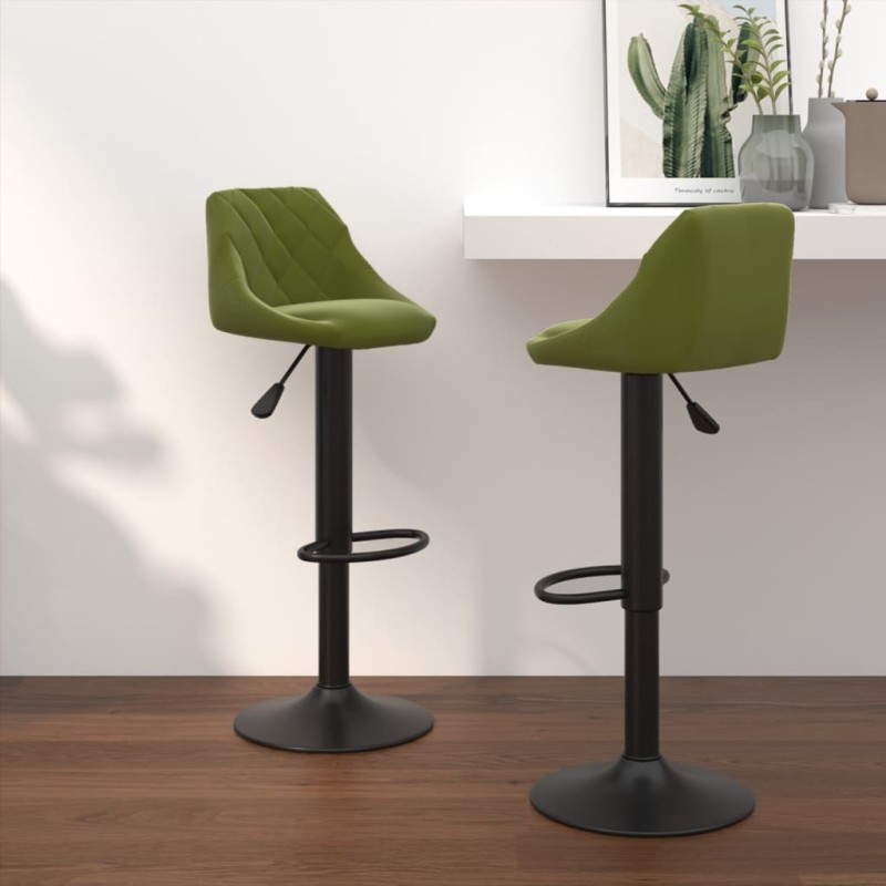 vidaXL Taburetes de cocina 2 uds terciopelo verde claro vidaXL Taburetes de cocina 2 uds terciopelo verde claro