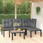 vidaXL Juego de muebles de jardín 5 pzas ratán sintético negro y gris vidaXL Juego de muebles de jardín 5 pzas ratán sintético negro y gris