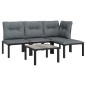 vidaXL Juego de muebles de jardín 5 pzas ratán sintético negro y gris vidaXL Juego de muebles de jardín 5 pzas ratán sintético negro y gris