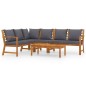 vidaXL Juego de muebles jardín 5 pzas con cojines madera maciza acacia vidaXL Juego de muebles jardín 5 pzas con cojines madera maciza acacia