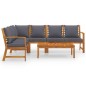 vidaXL Juego de muebles jardín 5 pzas con cojines madera maciza acacia vidaXL Juego de muebles jardín 5 pzas con cojines madera maciza acacia