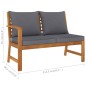 vidaXL Juego de muebles jardín 5 pzas con cojines madera maciza acacia vidaXL Juego de muebles jardín 5 pzas con cojines madera maciza acacia