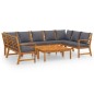 vidaXL Muebles de jardín 9 pzas cojines crema madera maciza de acacia vidaXL Muebles de jardín 9 pzas cojines crema madera maciza de acacia