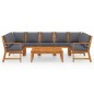 vidaXL Muebles de jardín 9 pzas cojines crema madera maciza de acacia vidaXL Muebles de jardín 9 pzas cojines crema madera maciza de acacia