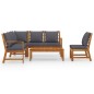 vidaXL Juego de muebles jardín 5 pzas con cojines madera maciza acacia