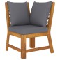vidaXL Juego de muebles jardín 5 pzas con cojines madera maciza acacia
