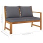 vidaXL Juego de muebles jardín 5 pzas con cojines madera maciza acacia