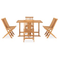 vidaXL Set de comedor de jardín plegable 7 pzas madera maciza de teca  