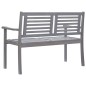 vidaXL Banco de jardín 2 plazas madera eucalipto gris y cojín 120 cm vidaXL Banco de jardín 2 plazas madera eucalipto gris y cojín 120 cm