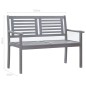 vidaXL Banco de jardín 2 plazas madera eucalipto gris y cojín 120 cm vidaXL Banco de jardín 2 plazas madera eucalipto gris y cojín 120 cm