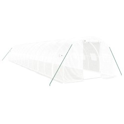 vidaXL Invernadero con estructura de acero blanco 42 m² 14x3x2 m