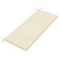 vidaXL Banco Batavia madera maciza de teca con cojín crema 120 cm vidaXL Banco Batavia madera maciza de teca con cojín crema 120 cm