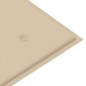 vidaXL Banco de jardín apilable con cojín madera maciza teca 128,5 cm vidaXL Banco de jardín apilable con cojín madera maciza teca 128,5 cm