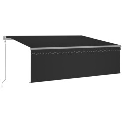 vidaXL Toldo automático persiana LED sensor viento gris antracita 4x3m  