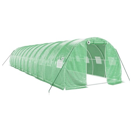 vidaXL Invernadero con estructura de acero verde 36 m² 12x3x2 m