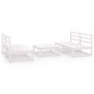 vidaXL Set de salón de jardín de 5 pzas blanco madera maciza de pino vidaXL Set de salón de jardín de 5 pzas blanco madera maciza de pino