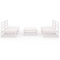 vidaXL Set de salón de jardín de 5 pzas blanco madera maciza de pino vidaXL Set de salón de jardín de 5 pzas blanco madera maciza de pino