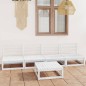 vidaXL Set de salón de jardín de 5 pzas blanco madera maciza de pino vidaXL Set de salón de jardín de 5 pzas blanco madera maciza de pino