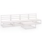 vidaXL Set de salón de jardín de 5 pzas blanco madera maciza de pino vidaXL Set de salón de jardín de 5 pzas blanco madera maciza de pino