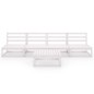 vidaXL Set de salón de jardín de 5 pzas blanco madera maciza de pino vidaXL Set de salón de jardín de 5 pzas blanco madera maciza de pino