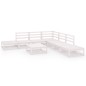 vidaXL Set de salón de jardín de 8 piezas blanco madera maciza de pino vidaXL Set de salón de jardín de 8 piezas blanco madera maciza de pino