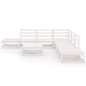 vidaXL Set de salón de jardín de 8 piezas blanco madera maciza de pino vidaXL Set de salón de jardín de 8 piezas blanco madera maciza de pino