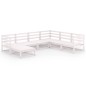 vidaXL Set de salón de jardín de 7 piezas blanco madera maciza de pino vidaXL Set de salón de jardín de 7 piezas blanco madera maciza de pino
