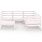 vidaXL Set de salón de jardín de 6 piezas blanco madera maciza de pino