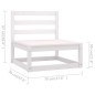 vidaXL Set de salón de jardín de 6 piezas blanco madera maciza de pino