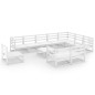 vidaXL Set de salón de jardín de 11 piezas blanco madera maciza de pino vidaXL Set de salón de jardín de 11 piezas blanco madera maciza de pino