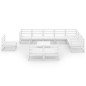 vidaXL Set de salón de jardín de 11 piezas blanco madera maciza de pino vidaXL Set de salón de jardín de 11 piezas blanco madera maciza de pino