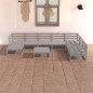 vidaXL Muebles de jardín 8 piezas gris madera de pino maciza vidaXL Muebles de jardín 8 piezas gris madera de pino maciza