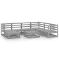 vidaXL Muebles de jardín 8 piezas gris madera de pino maciza vidaXL Muebles de jardín 8 piezas gris madera de pino maciza
