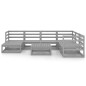 vidaXL Muebles de jardín 8 piezas gris madera de pino maciza vidaXL Muebles de jardín 8 piezas gris madera de pino maciza