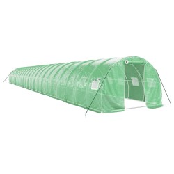vidaXL Invernadero con estructura de acero verde 66 m² 22x3x2 m