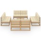 vidaXL Muebles de jardín 9 piezas con cojines de madera de pino maciza vidaXL Muebles de jardín 9 piezas con cojines de madera de pino maciza